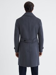 Reiss Airforce Blue Crowd Wool Double Breasted Mid-Length Coat - Image 6 of 7