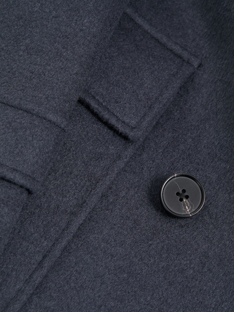 Reiss Airforce Blue Crowd Wool Double Breasted Mid-Length Coat - Image 7 of 7