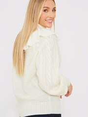 In The Style Cream Stacey Solomon Half Zip Jumper - Image 3 of 5