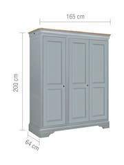 Willis & Gambier Dove Grey Chantilly 3 Door Wardrobe - Image 8 of 14