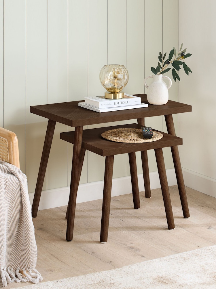 Birlea Walnut Herringford Nest of Table - Image 1 of 5 Birlea Walnut Herringford Nest of Table - Image 1 of 5