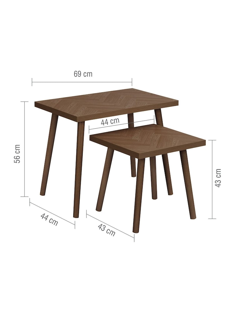 Birlea Walnut Herringford Nest of Table - Image 5 of 5 Birlea Walnut Herringford Nest of Table - Image 5 of 5
