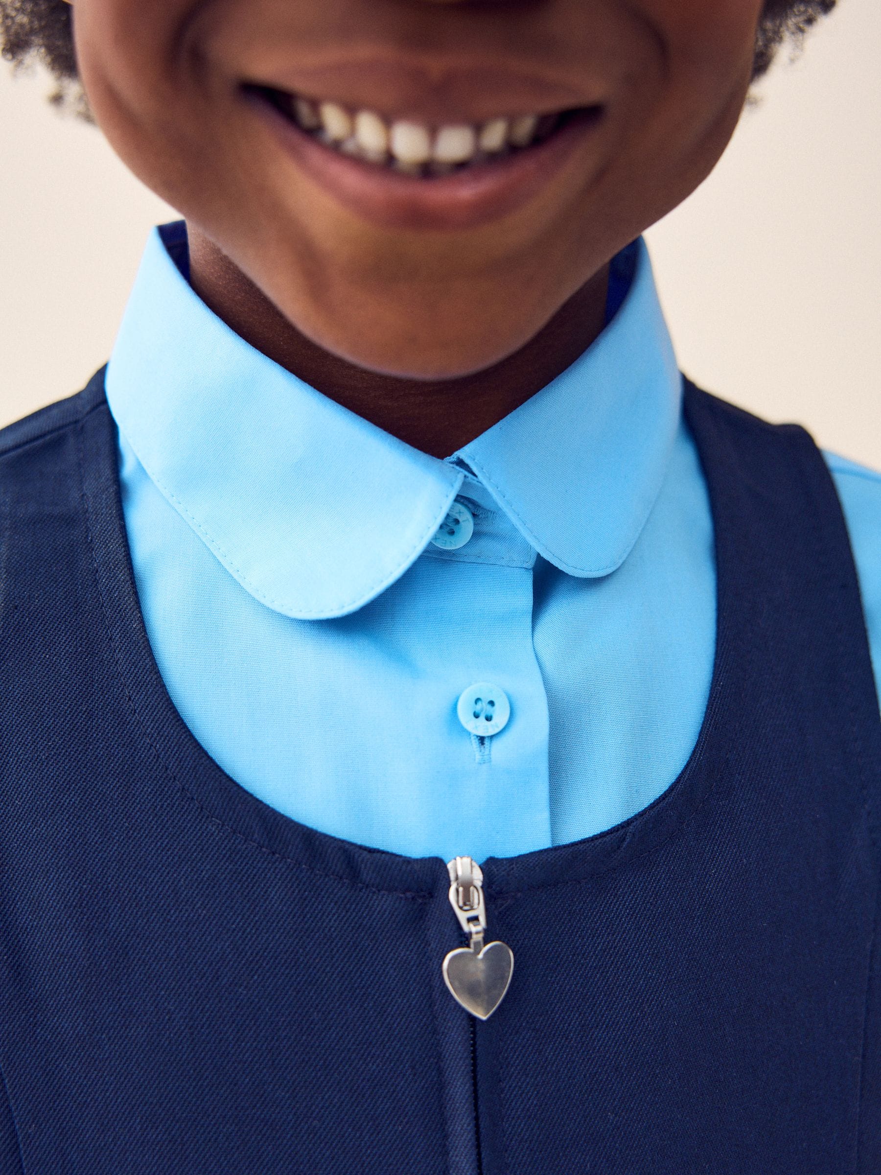 Buy Navy Blue Regular Fit Zip Front School Pinafore (3-14yrs) from