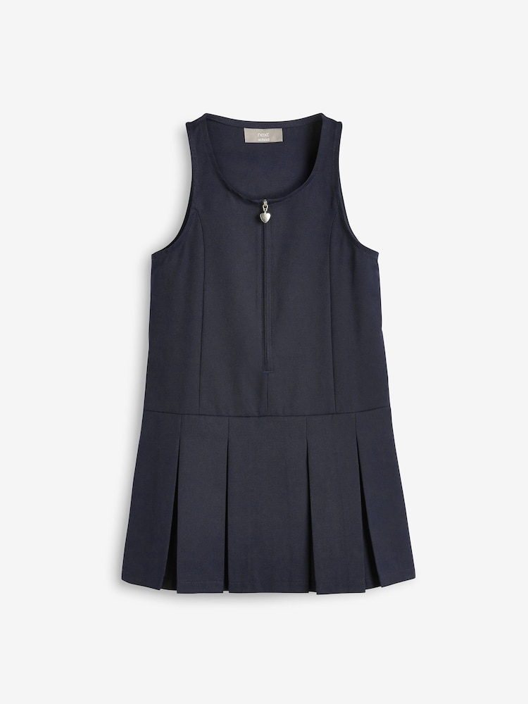 Navy Blue Regular Fit Zip Front School Pinafore (3-14yrs) - Image 6 of 8