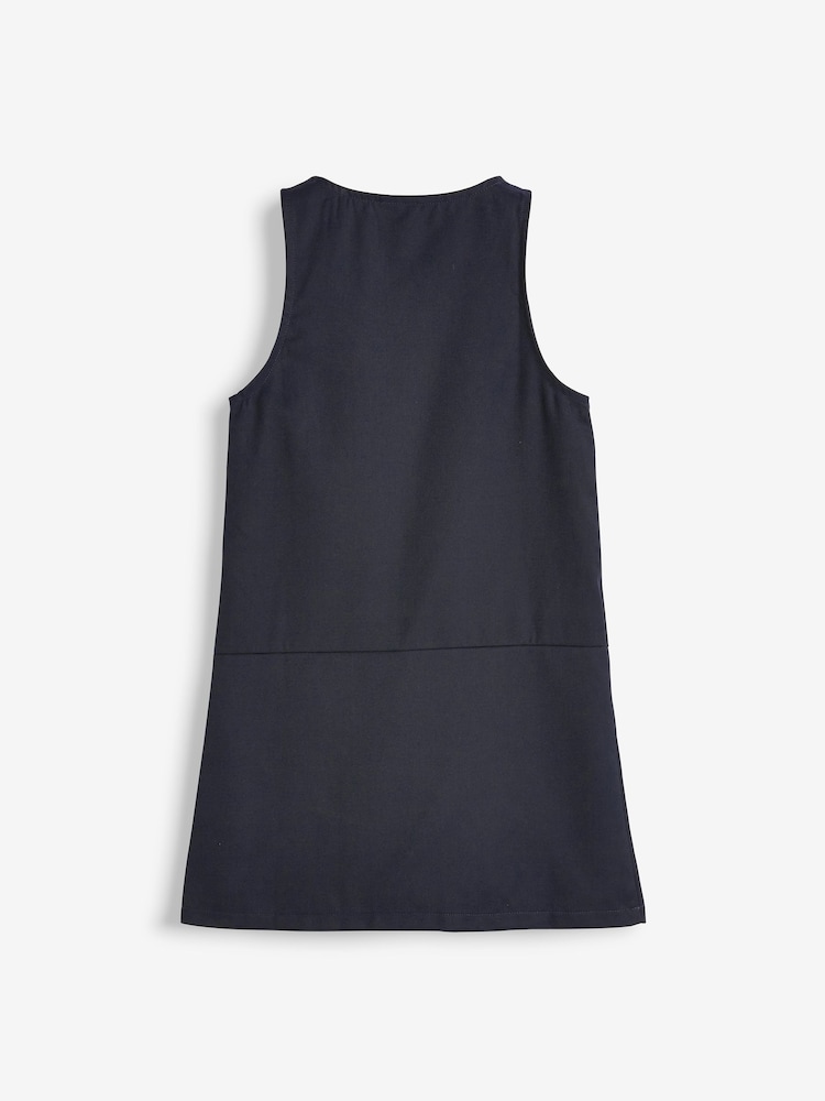 Navy Blue Regular Fit Zip Front School Pinafore (3-14yrs) - Image 7 of 8