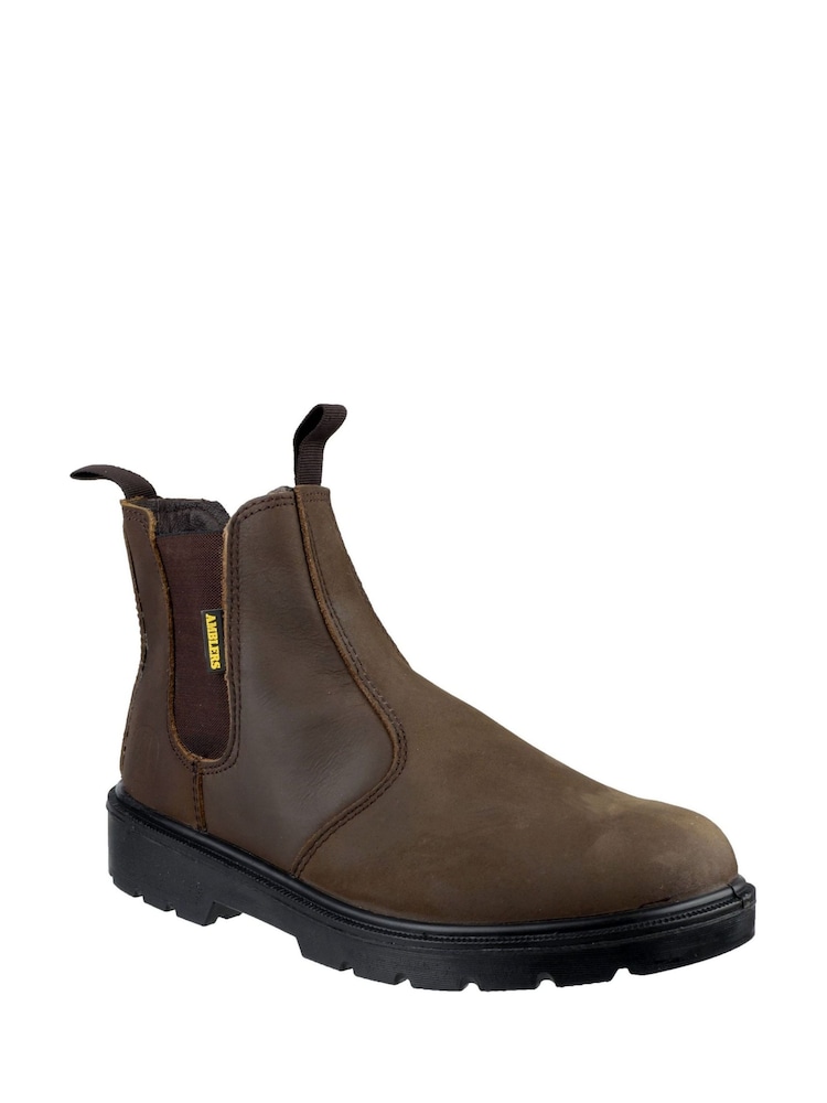 Amblers Safety Brown FS128 Hardwearing Pull-On Safety Dealer Boots - Image 1 of 4