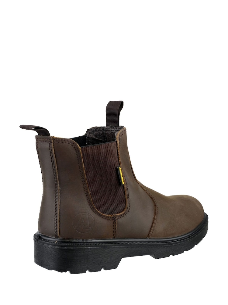 Amblers Safety Brown FS128 Hardwearing Pull-On Safety Dealer Boots - Image 2 of 4