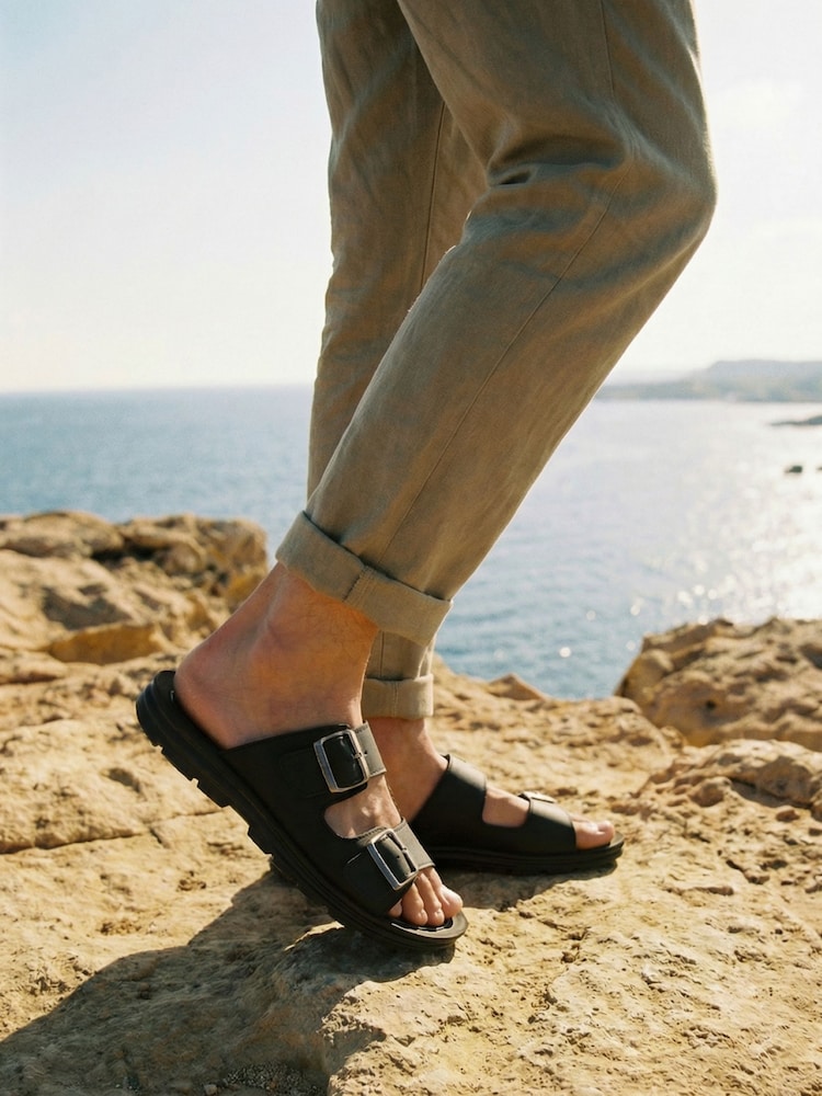 Negro - Sandalias NOBLE deportivas con doble tira y hebilla de Novo - Imagen 1 de 4
