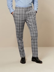 Light Grey Tailored Fit Textured Suit: Trousers - Image 1 of 1