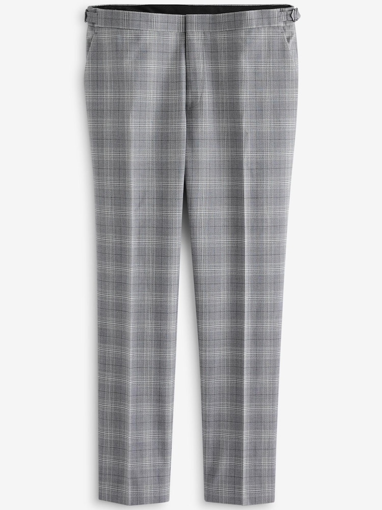 Light Grey Tailored Fit Textured Suit: Trousers - Image 1 of 1