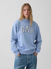 Gap Light Blue Vintage Soft Oversized Mock Neck Logo Sweatshirt - Image 1 of 6