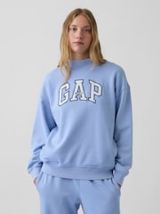 Gap Light Blue Vintage Soft Oversized Mock Neck Logo Sweatshirt - Image 5 of 6