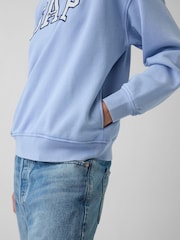 Gap Light Blue Vintage Soft Oversized Mock Neck Logo Sweatshirt - Image 6 of 6