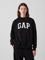 Gap Black Vintage Soft Oversized Mock Neck Logo Sweatshirt - Image 1 of 5