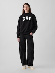 Gap Black Vintage Soft Oversized Mock Neck Logo Sweatshirt - Image 3 of 5