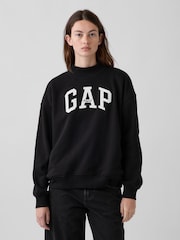 Gap Black Vintage Soft Oversized Mock Neck Logo Sweatshirt - Image 4 of 5
