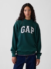 Gap Dark Green Vintage Soft Oversized Mock Neck Logo Sweatshirt - Image 1 of 6