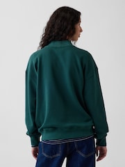 Gap Dark Green Vintage Soft Oversized Mock Neck Logo Sweatshirt - Image 2 of 6
