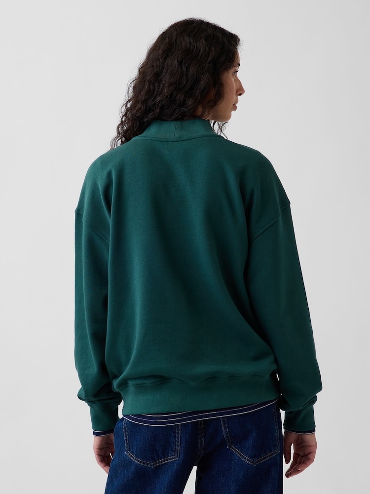 Gap Dark Green Vintage Soft Oversized Mock Neck Logo Sweatshirt - Image 2 of 6 Gap Dark Green Vintage Soft Oversized Mock Neck Logo Sweatshirt - Image 2 of 6