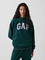 Gap Dark Green Vintage Soft Oversized Mock Neck Logo Sweatshirt - Image 3 of 6