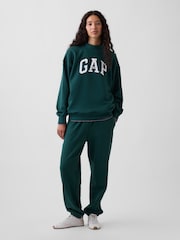 Gap Dark Green Vintage Soft Oversized Mock Neck Logo Sweatshirt - Image 4 of 6