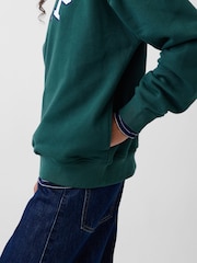 Gap Dark Green Vintage Soft Oversized Mock Neck Logo Sweatshirt - Image 6 of 6