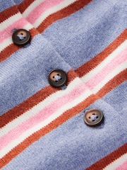Boden Blue Stripe Collared Knitted T-Shirt - Image 2 of 2