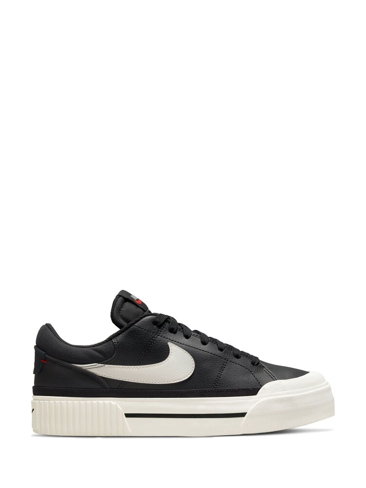 Nike Black Court Legacy Lift Platform Trainers - Image 1 of 10