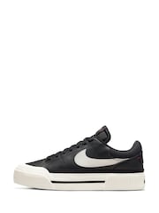 Nike Black Court Legacy Lift Platform Trainers - Image 6 of 10