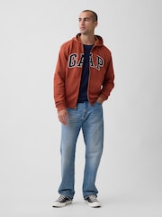 Gap Burnt Orange Relaxed Logo Zip Hoodie - Image 3 of 4