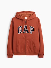 Gap Burnt Orange Relaxed Logo Zip Hoodie - Image 4 of 4