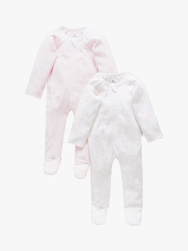 Hellpink - Purebaby – Baby-Schlafanzug mit Reißverschluss aus 100 % Baumwolle im 2er-Pack - Bild 1 von 6 Hellpink - Purebaby – Baby-Schlafanzug mit Reißverschluss aus 100 % Baumwolle im 2er-Pack - Bild 1 von 6
