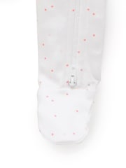 Purebaby Light Pink 100% Cotton Zip Baby Sleepsuits 2 Pack - Image 4 of 6