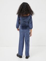 FatFace Blue Emily Velvet Jumpsuit - Image 2 of 5