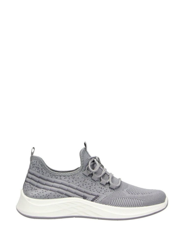 Novo Grey NORTH Mesh Knit Lace Up Trainers - Image 2 of 4 Novo Grey NORTH Mesh Knit Lace Up Trainers - Image 2 of 4