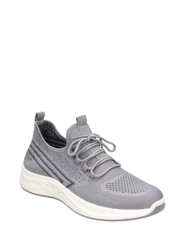 Novo Grey NORTH Mesh Knit Lace Up Trainers - Image 4 of 4 Novo Grey NORTH Mesh Knit Lace Up Trainers - Image 4 of 4