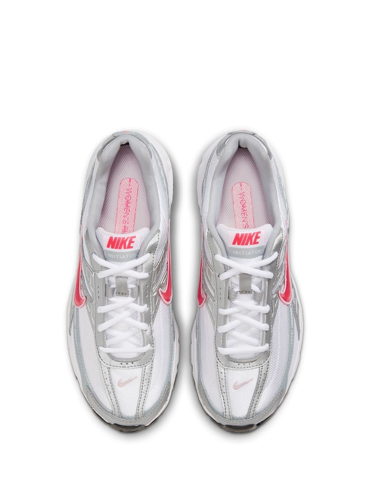 Nike Silver/Pink Initiator Retro Runner Trainers - Image 4 of 7