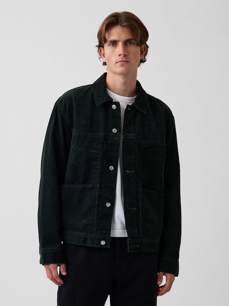 Gap Dark Green Icon Corduroy Jacket - Image 1 of 4 Gap Dark Green Icon Corduroy Jacket - Image 1 of 4