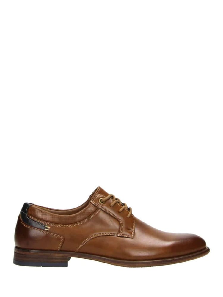 Novo Brown Naples Stitch Detail Derby Lace Up Shoes - Image 2 of 4