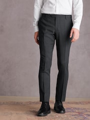 Gris de charbon de bois - Coupe ajustée Signature Pantalon de costume Tollegno - Image 1 of 9