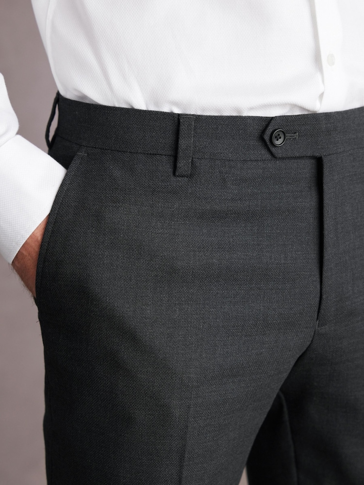 Gris de charbon de bois - Coupe ajustée Signature Pantalon de costume Tollegno - Image 4 of 9