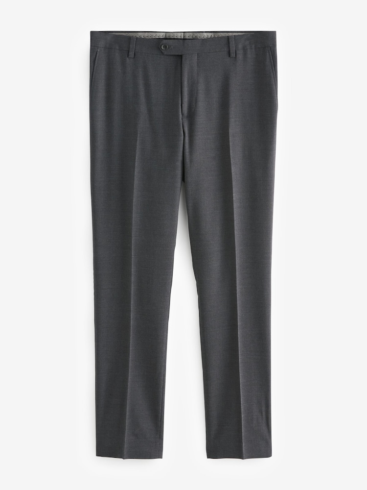 Gris de charbon de bois - Coupe ajustée Signature Pantalon de costume Tollegno - Image 6 of 9
