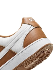 Nike Brown/White Court Vision Low Trainers - Image 8 of 9