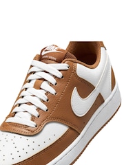 Nike Brown/White Court Vision Low Trainers - Image 9 of 9