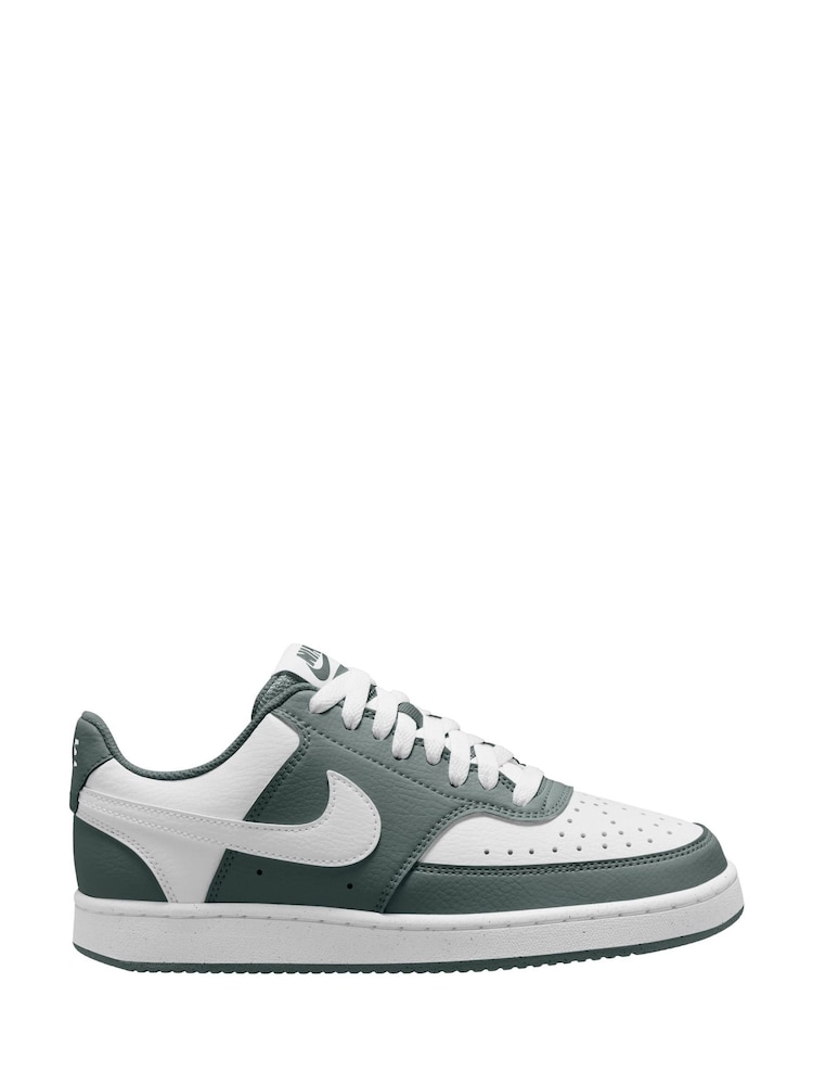Nike Green/White Court Vision Low Trainers - Image 1 of 9