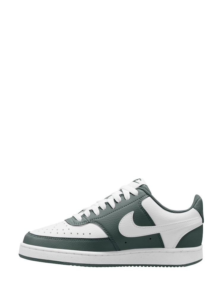 Nike Green/White Court Vision Low Trainers - Image 2 of 9