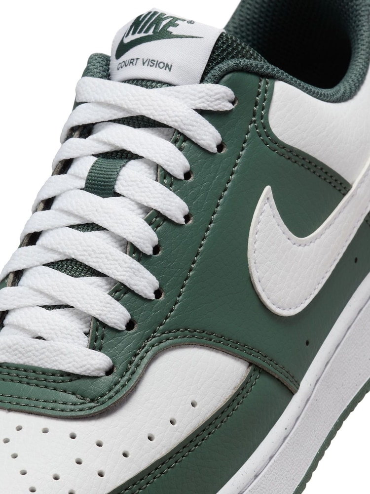 Nike Green/White Court Vision Low Trainers - Image 8 of 9