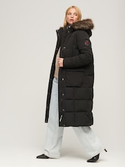 Superdry Black Everest Longline Puffer Coat - Image 3 of 6