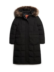 Superdry Black Everest Longline Puffer Coat - Image 4 of 6