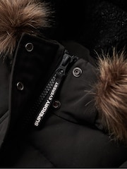 Superdry Black Everest Longline Puffer Coat - Image 5 of 6